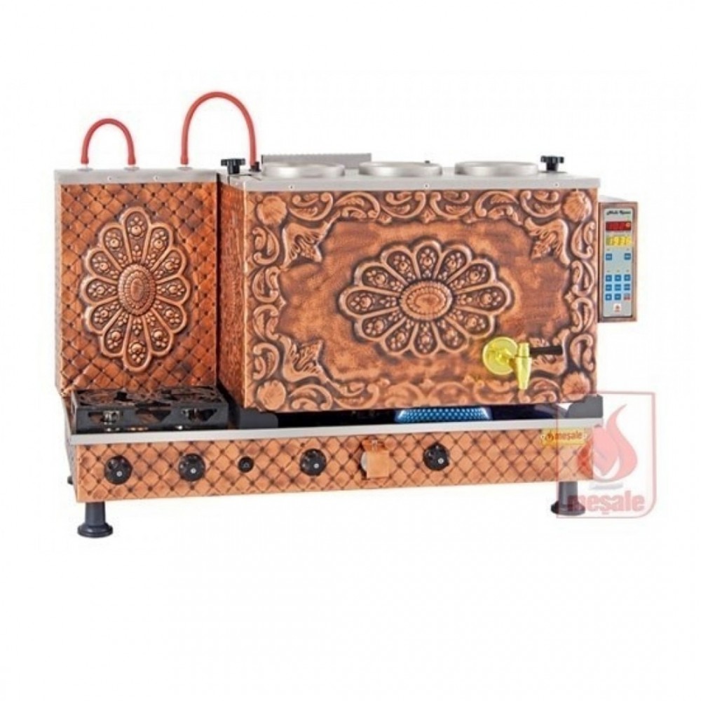 Çay ocağı bakır, 3 demlikli bakır çay ocağı,