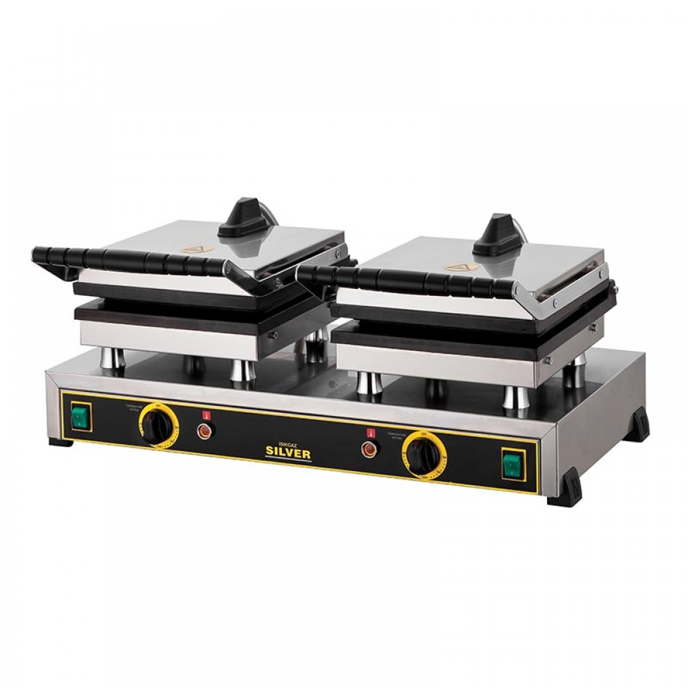 Waffle makinası çiftli,kare model waffle makinesi,çiftli waffle 